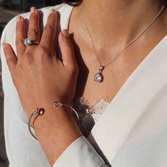 Skye Collection: Sky Blue Topaz Ring, Earrings & Necklace