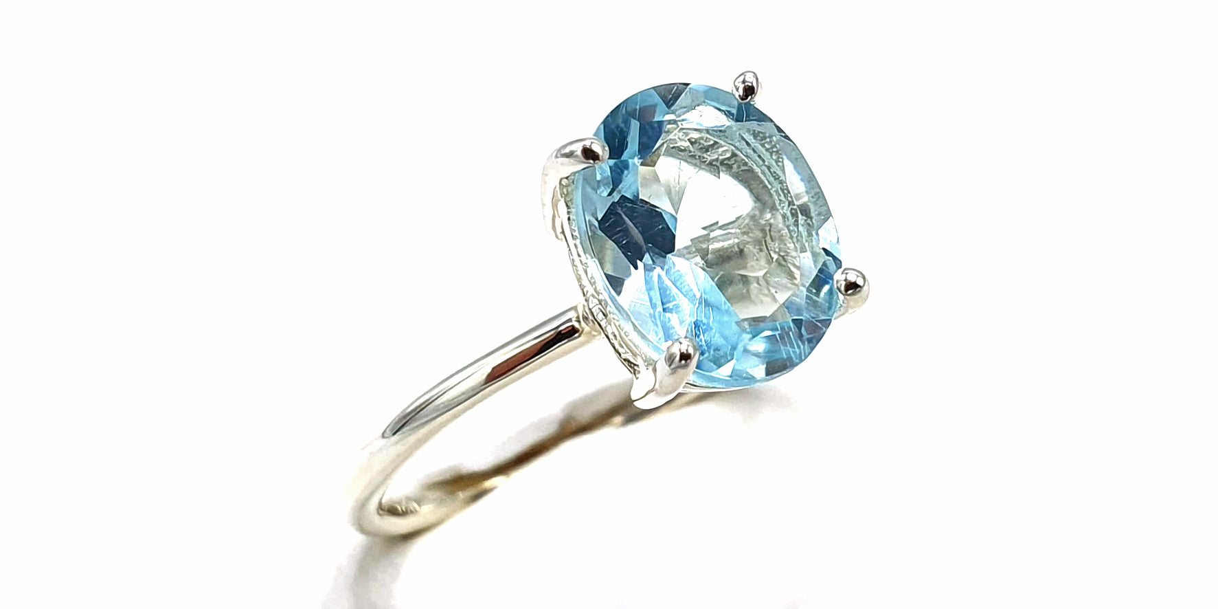 Sky Blue Topaz Sterling Silver Ring - November Birthstone Ring