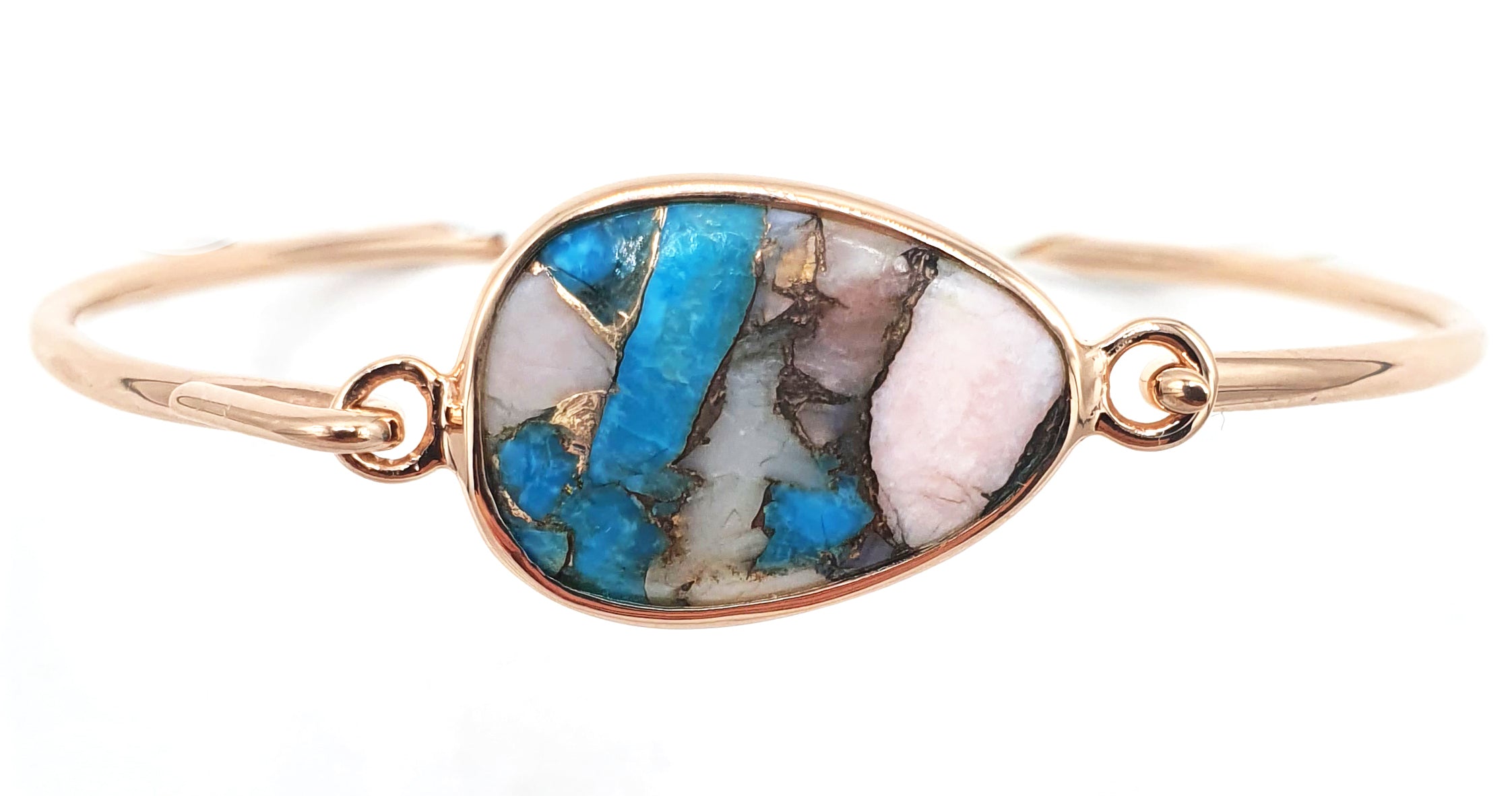 Opal & Copper Turquoise Rose Gold Bracelet - December Birthstone Bracelet