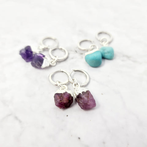 Birthstone Earrings Silver