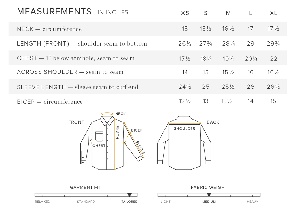 Women's Flannel Sizing Chart – ANIÁN