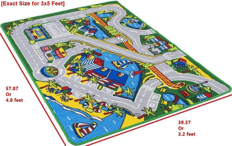 Kids Car Road Rugs City Map Play Mat For Classroom Baby Room Non