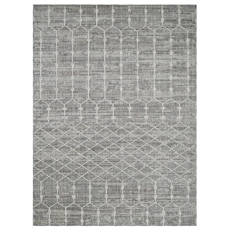 HR Indoor Outdoor Area Rugs 8x10 Moroccan Trellis Pattern Gray Outdoor ...