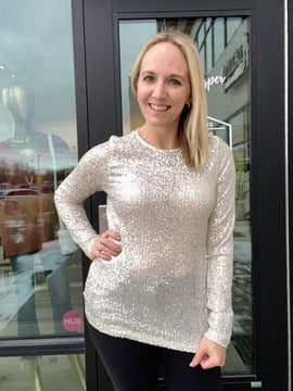 Sparkle All Day Sequin Long Sleeve Top