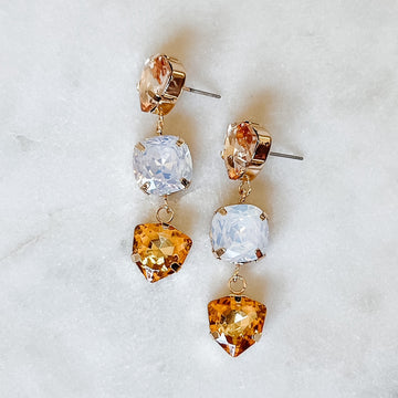 Topaz Three Drop Earring