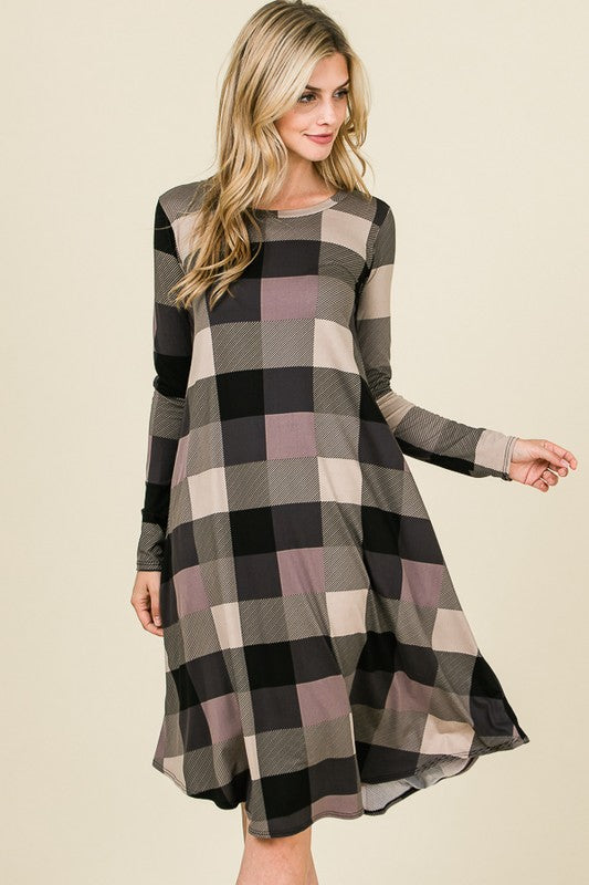 plaid swing dress