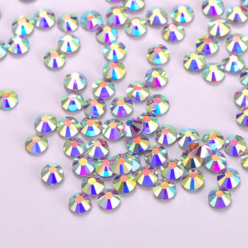 Mixed Sizes 6 Grid Box Indicolite AB Glass HotFix Rhinestones For