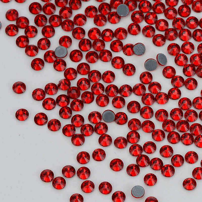 Red Siam Flat Back HotFix Rhinestones Glass Hot Fix Crystals