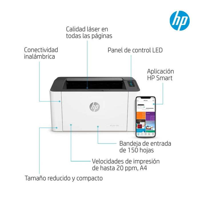 Impresora HP 107w Laser Toner Hp Smart — iMports 77