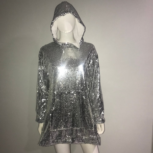 sequin hoodie dress