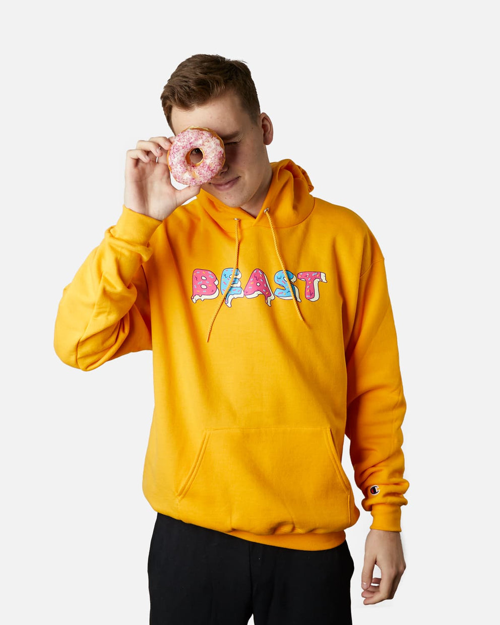 yellow champion hoodie boys