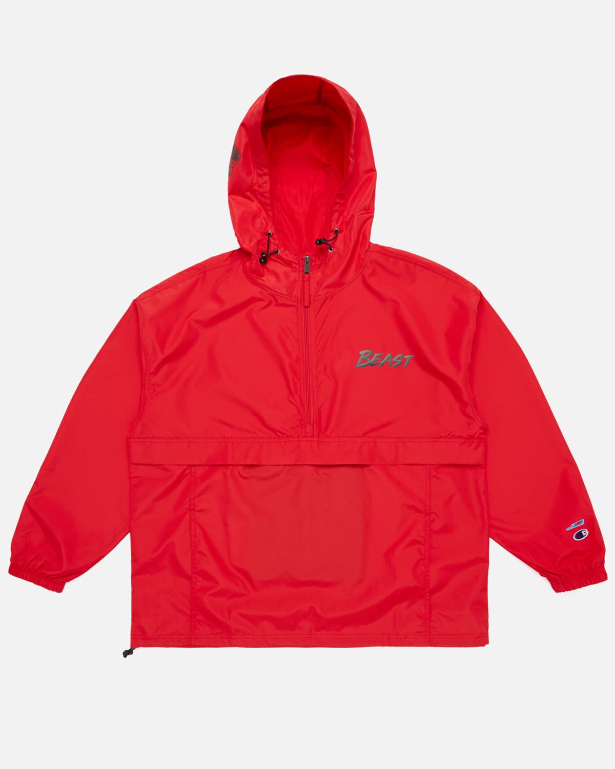 champion packable anorak jacket red