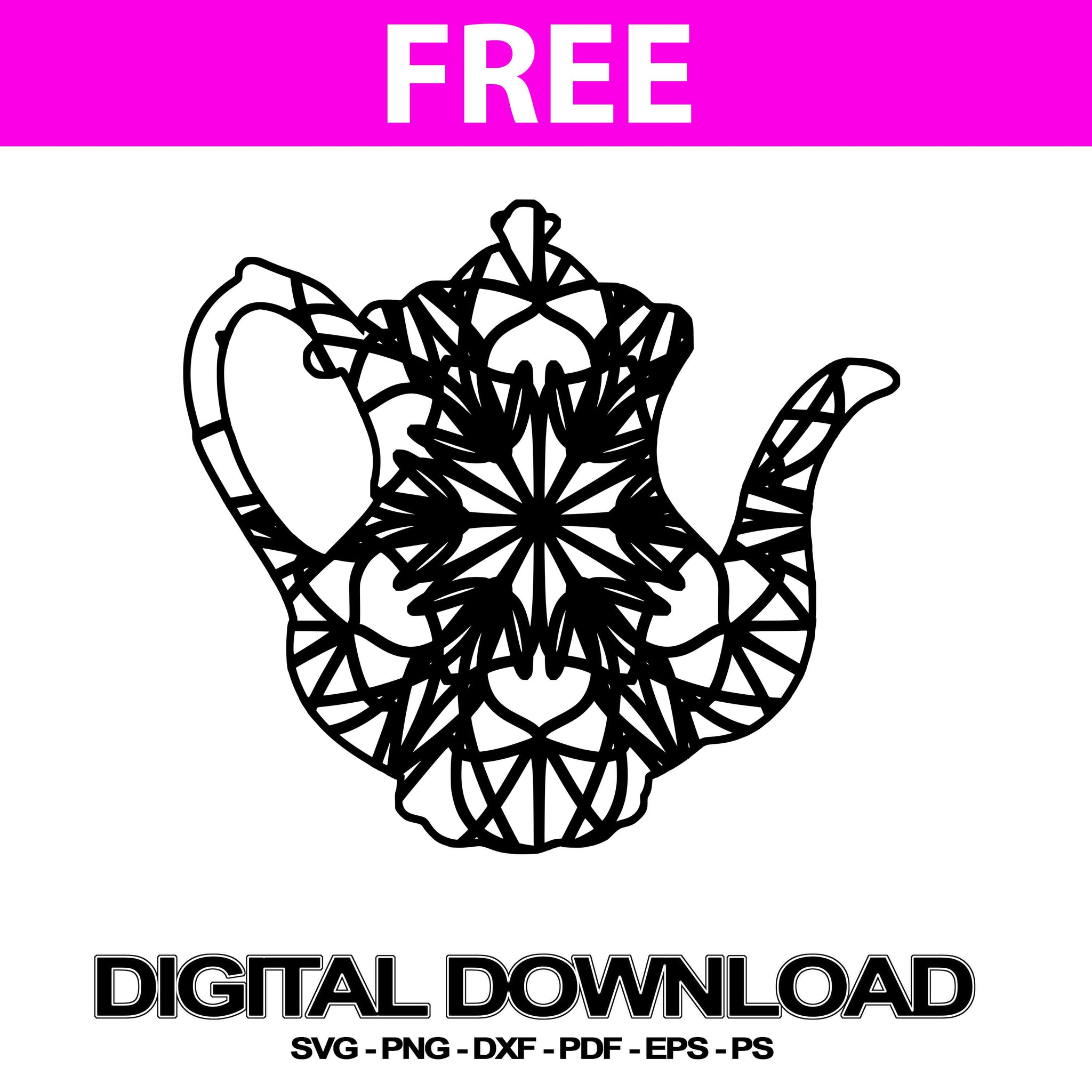 Download Teapot Silhouette 2 Cutting Files Mandala Design | Svg ...