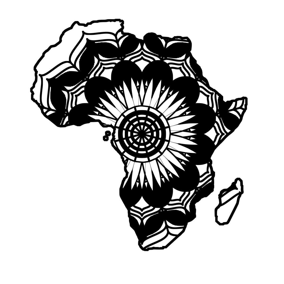 Download Africa Map Mandala Animals Svg - Mandalasvg.com