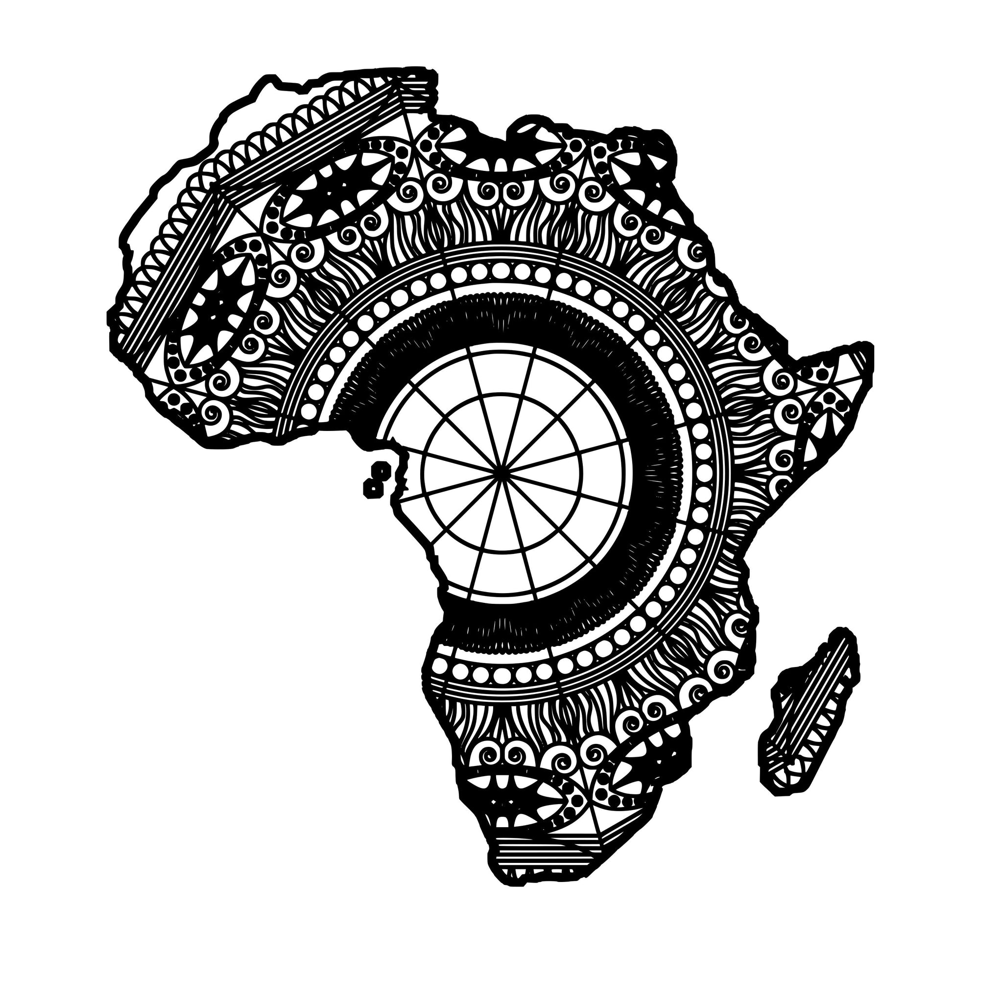 Download Africa Map Mandala Animal Svg - Mandalasvg.com