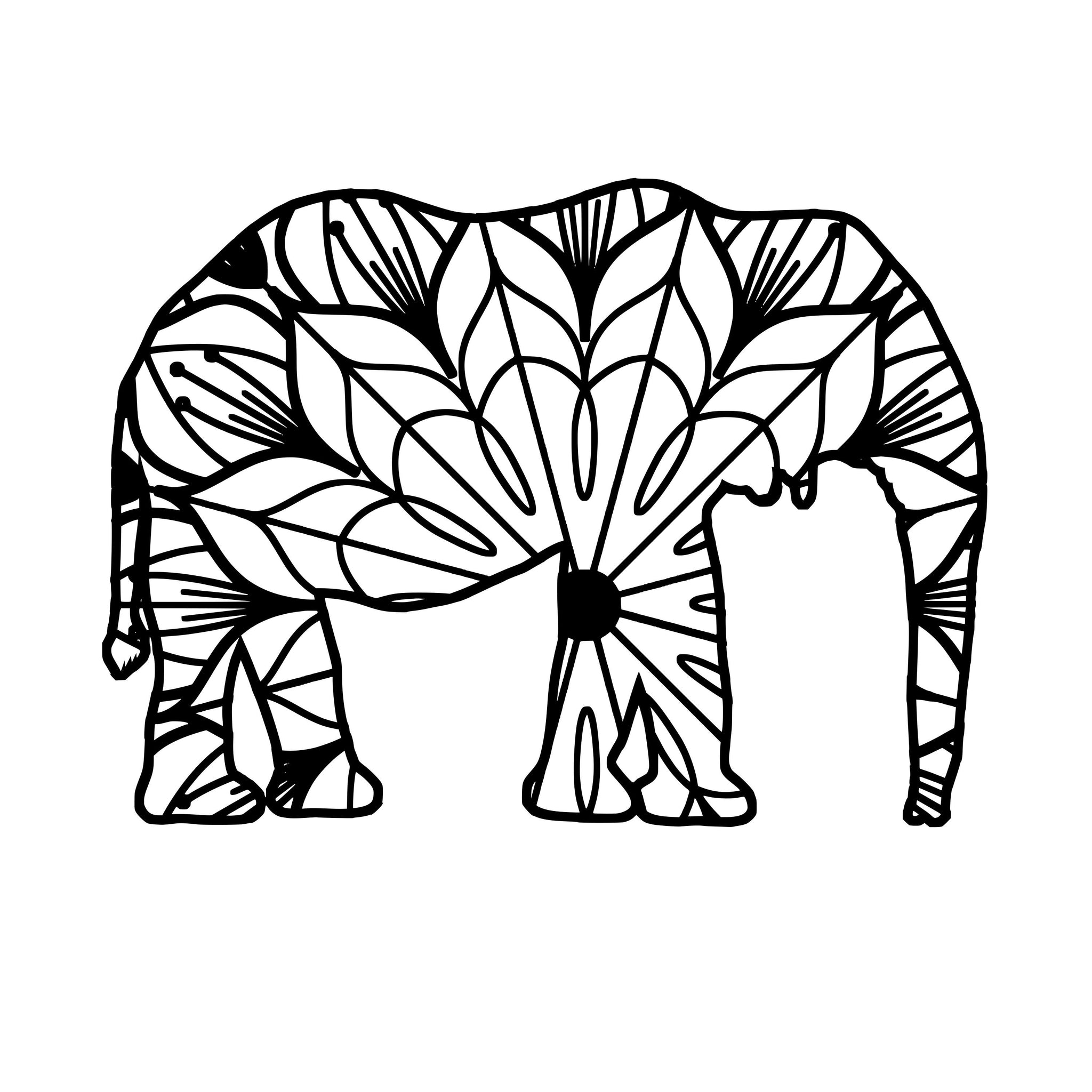 Download African Bush Elephant Mandala - African Bush Elephant Mandala Svg - - Mandalasvg.com