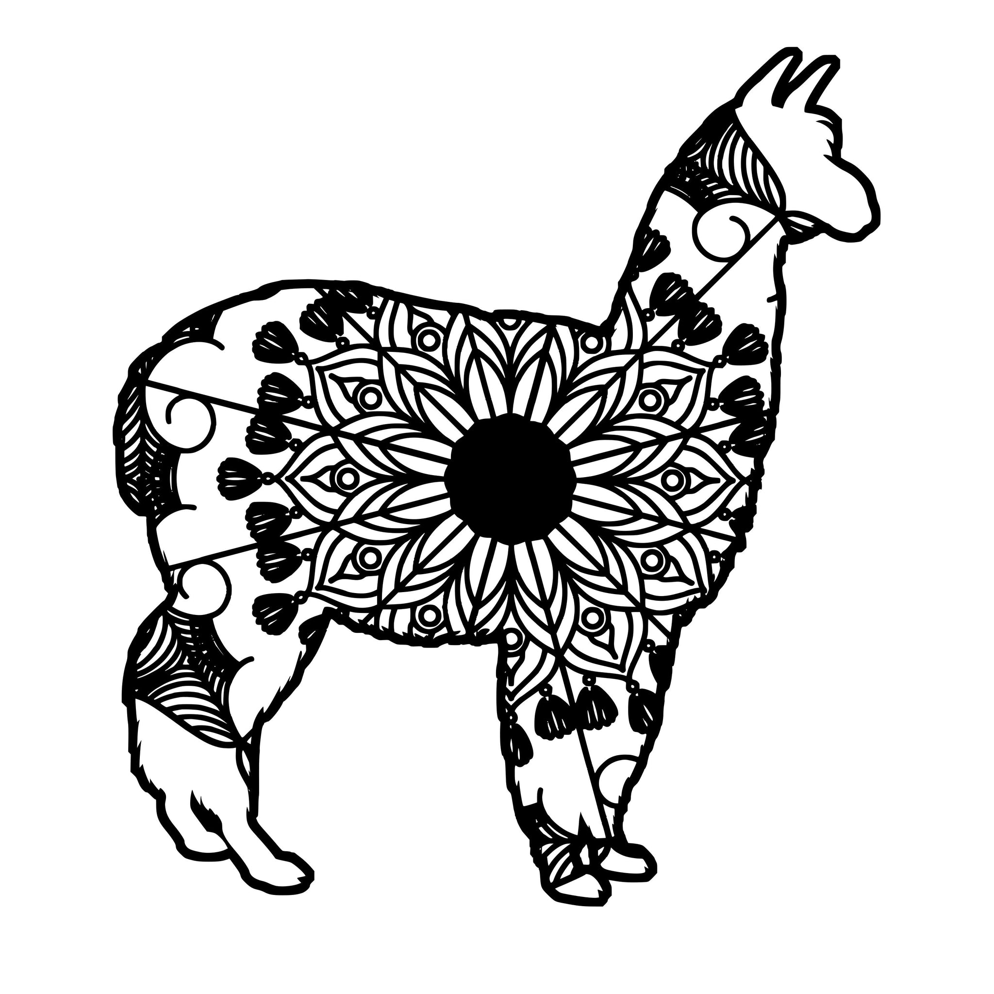 Download Alpaca Mandala Animal Svg T-Shirt Designs - Mandalasvg.com