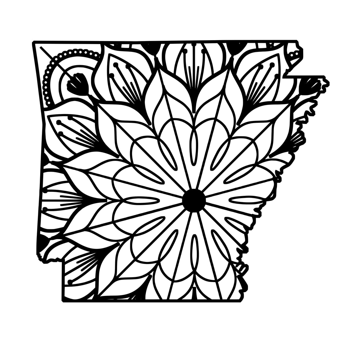 Download Arkansas Map Mandala - Arkansas Map Mandala Svg ...