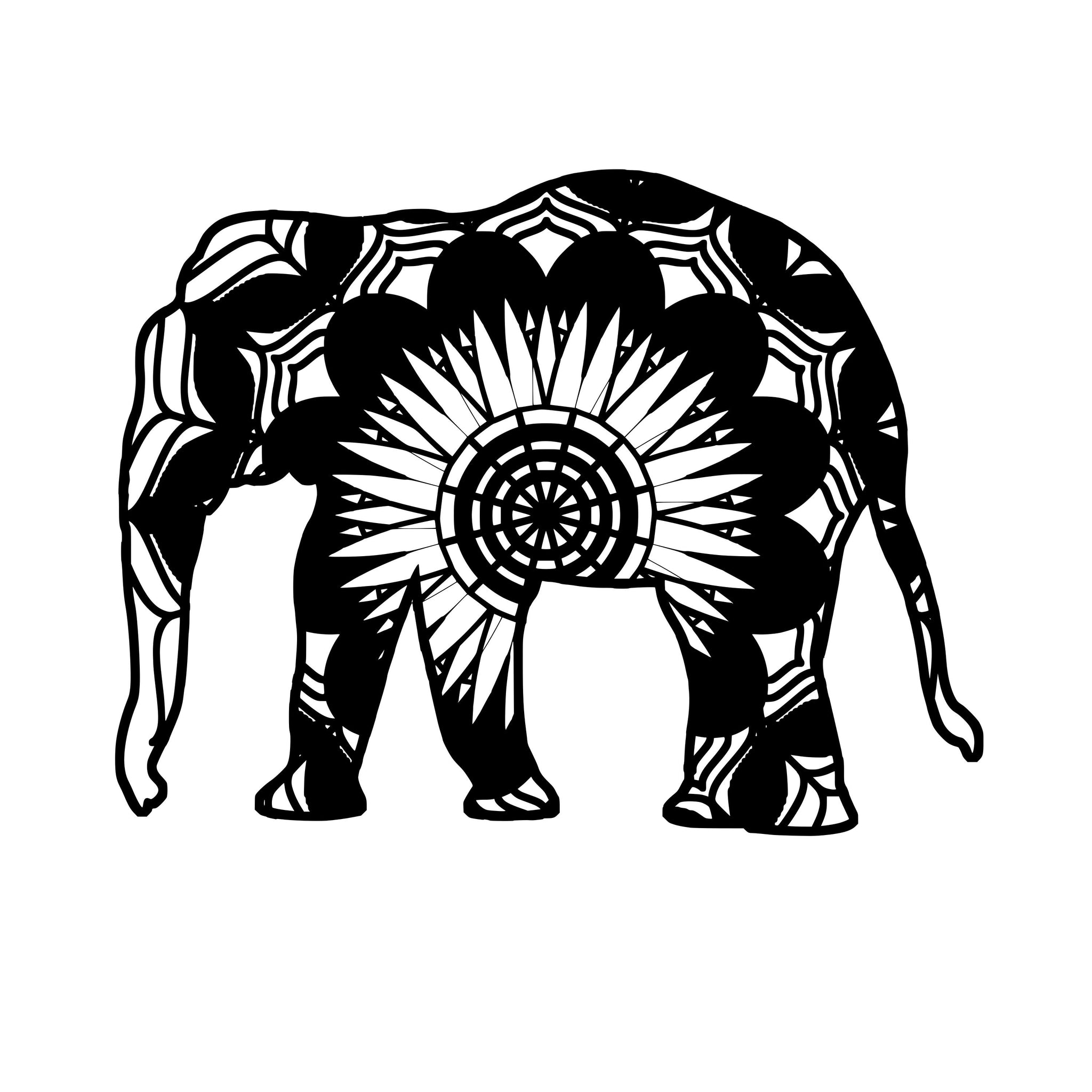 Asian Elephant Mandala Animals Svg - Mandalasvg.com