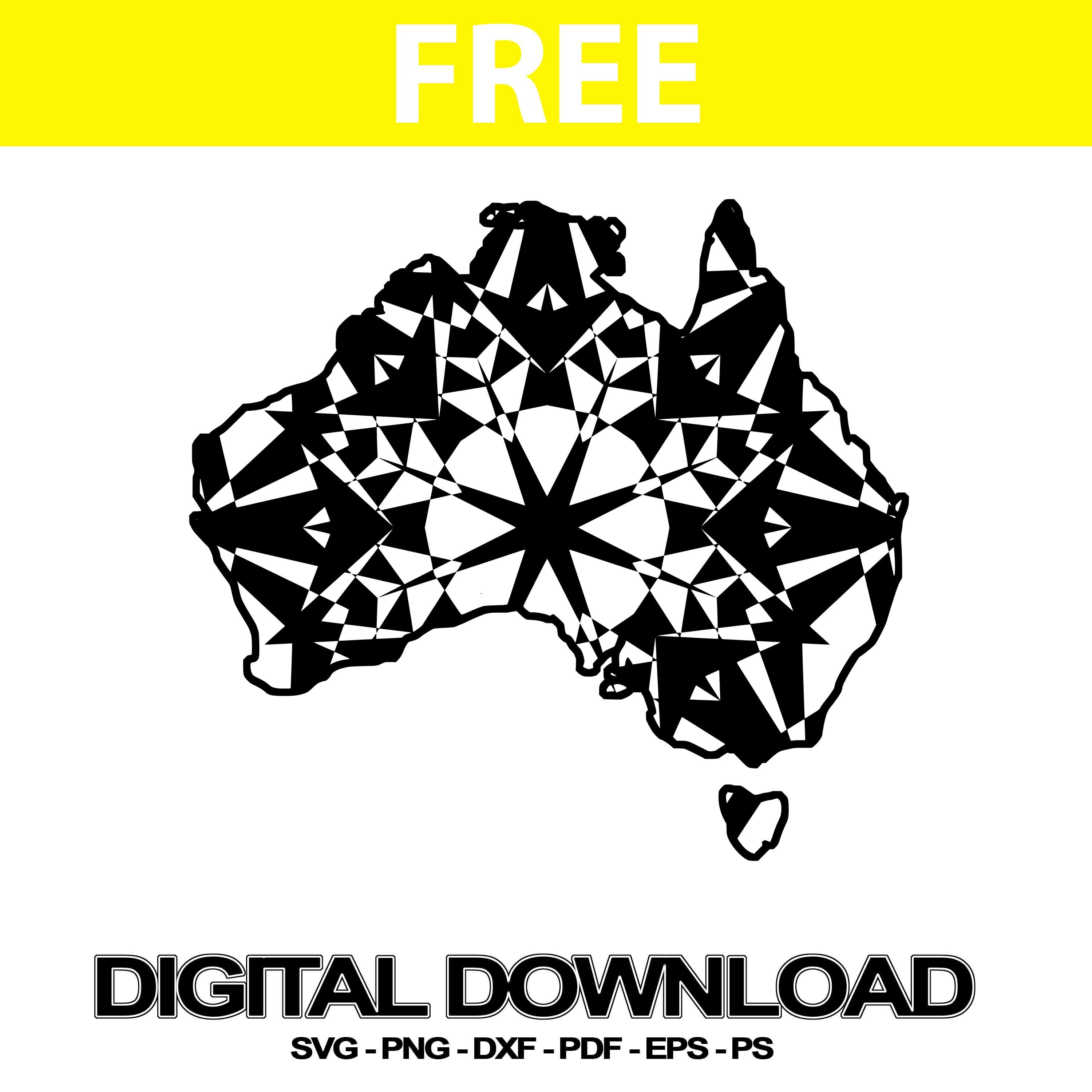 Download Australia Map Svg Cutting Files Mandala Art Svg Free Mandalasvg Com
