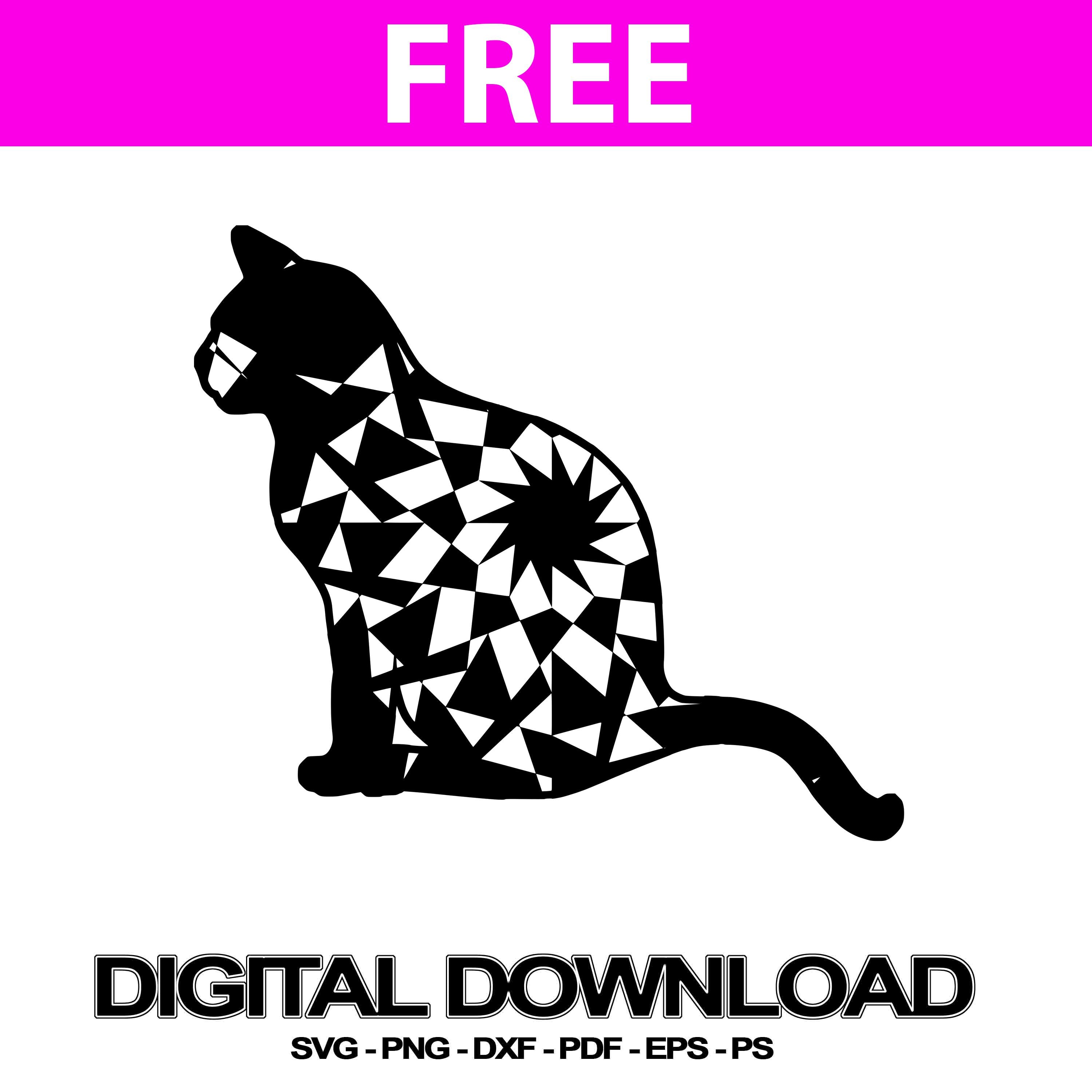 Free Free Cricut Cat Mandala 256 SVG PNG EPS DXF File