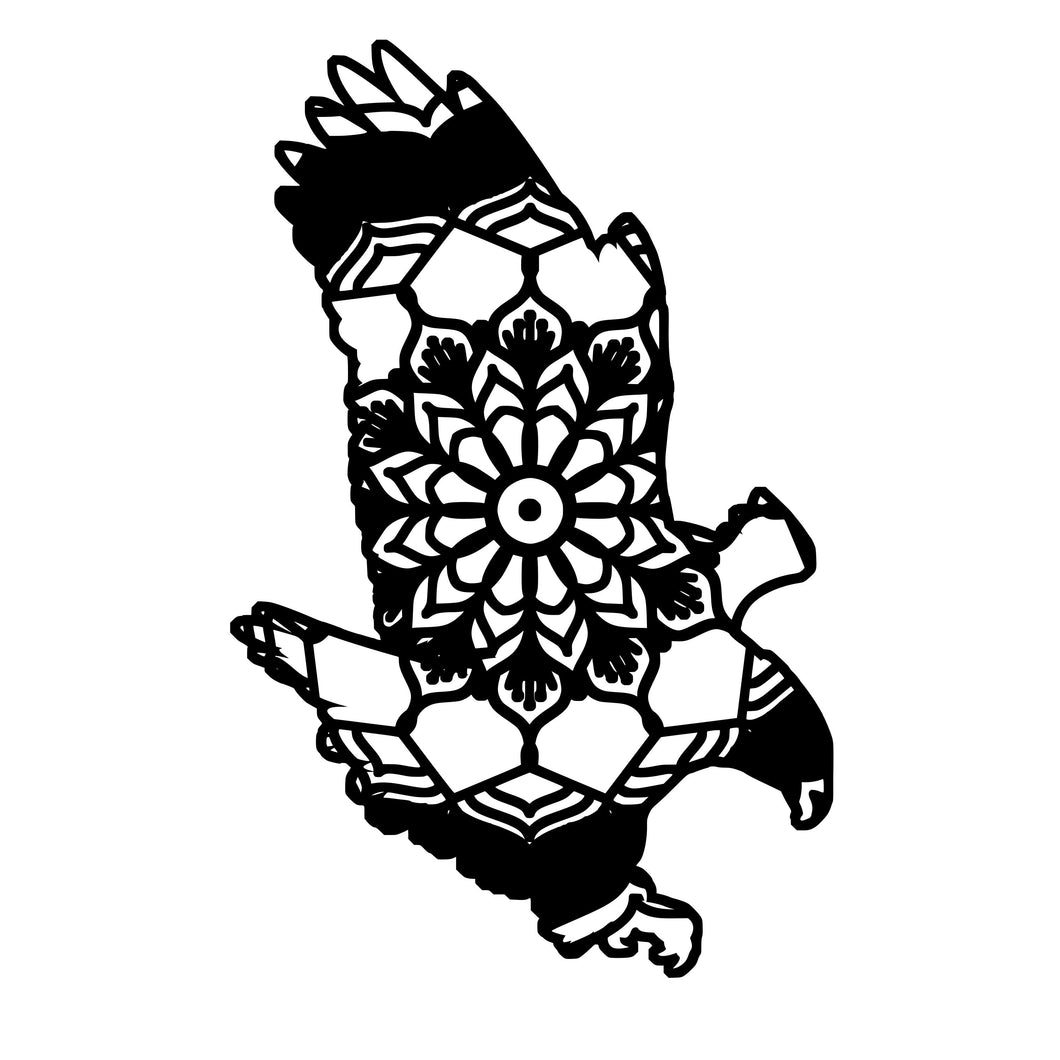 Download Eagle Landing Mandala Animal Svg T-Shirt Digital - Mandalasvg.com