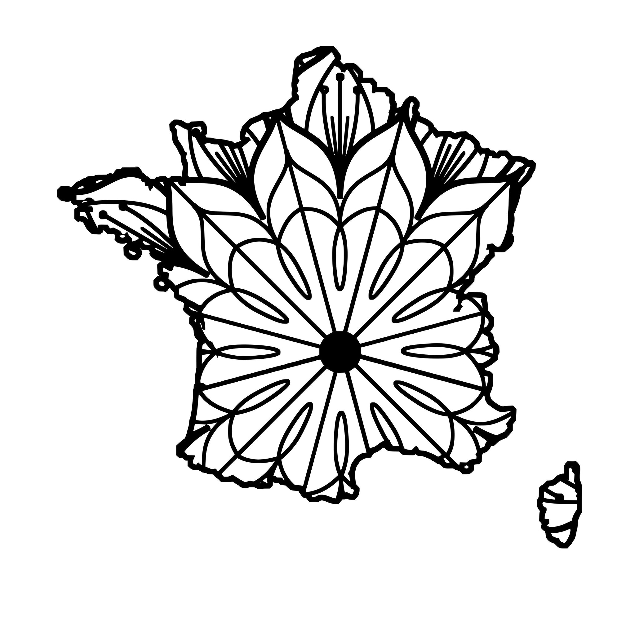 France Map Mandala France Map Mandala Svg Mandalasvg Com