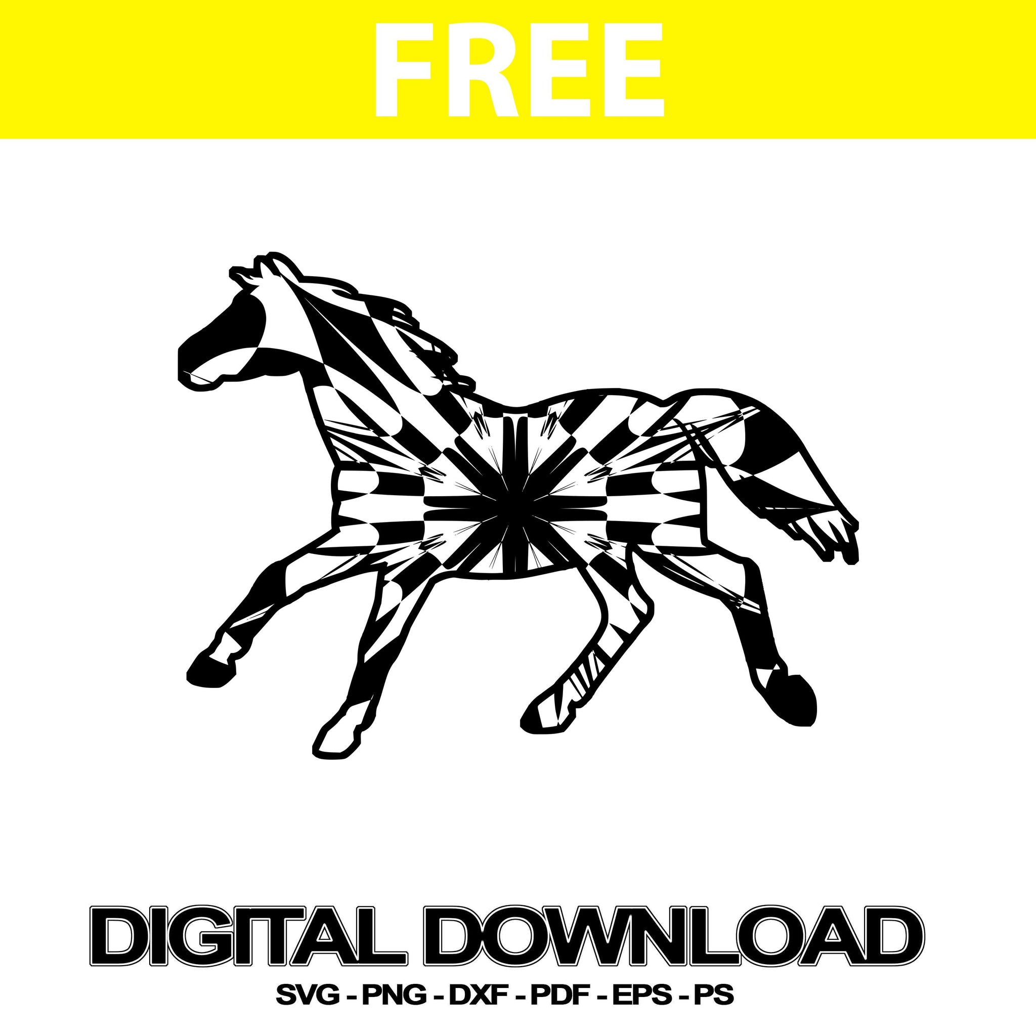 Download Galloping Horse Cutting Files Mandala Pdf Svg Free Mandalasvg Com