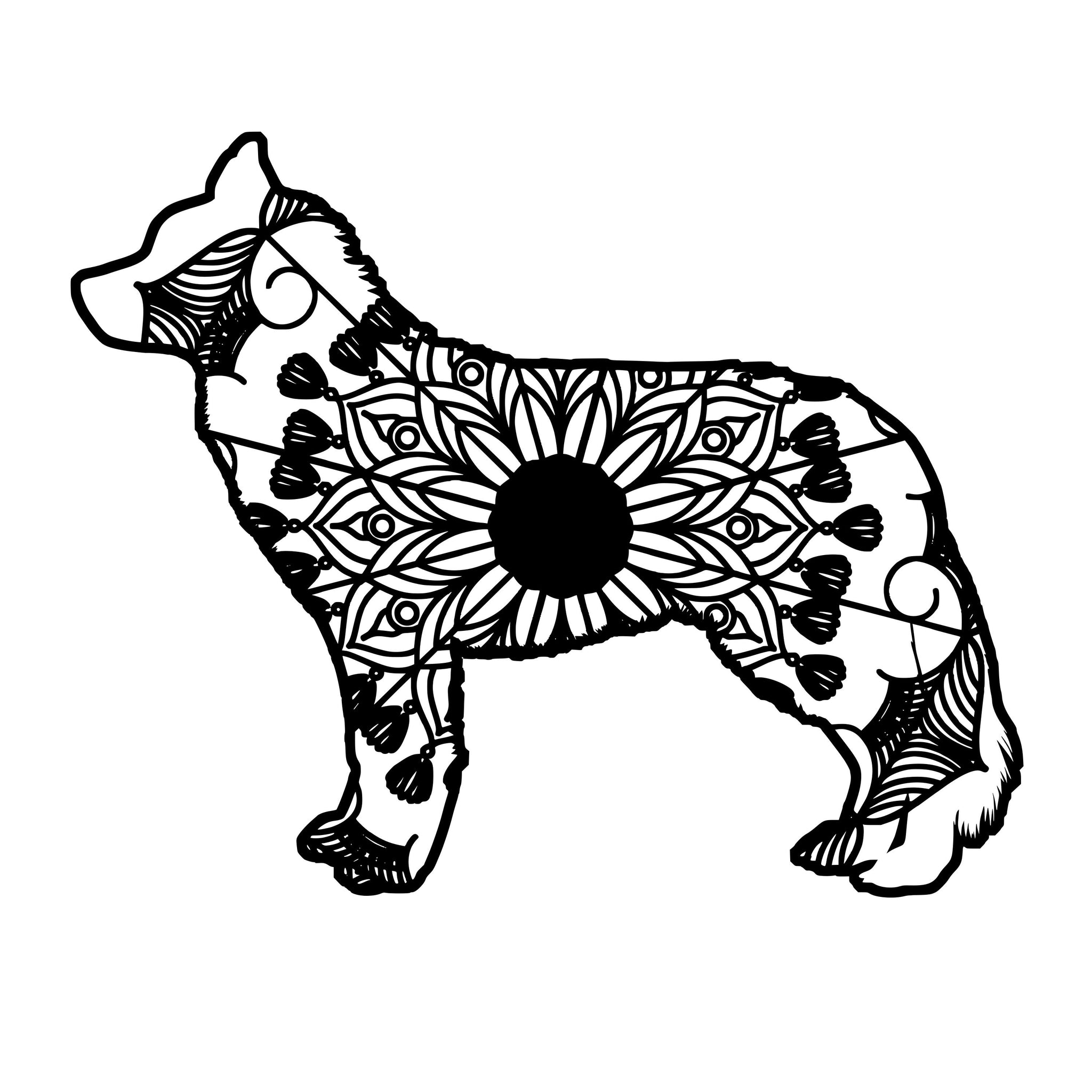Husky Dog Mandala Animal Svg T-Shirt Designs - Mandalasvg.com