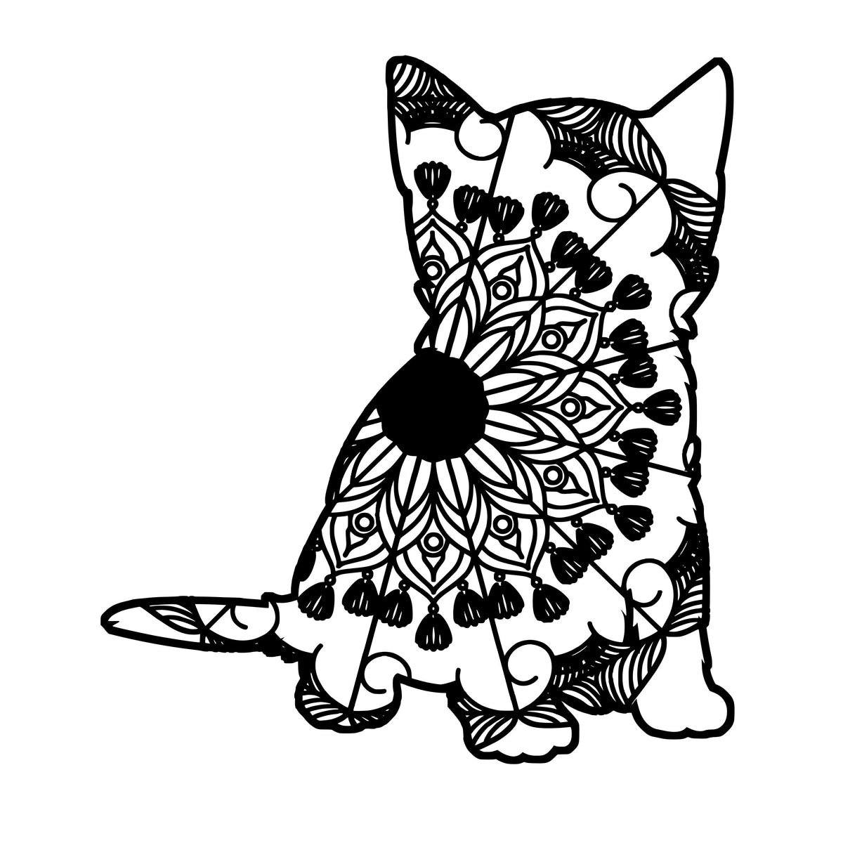 Kitten Mandala Animal Svg T-Shirt Designs – Mandalasvg.com
