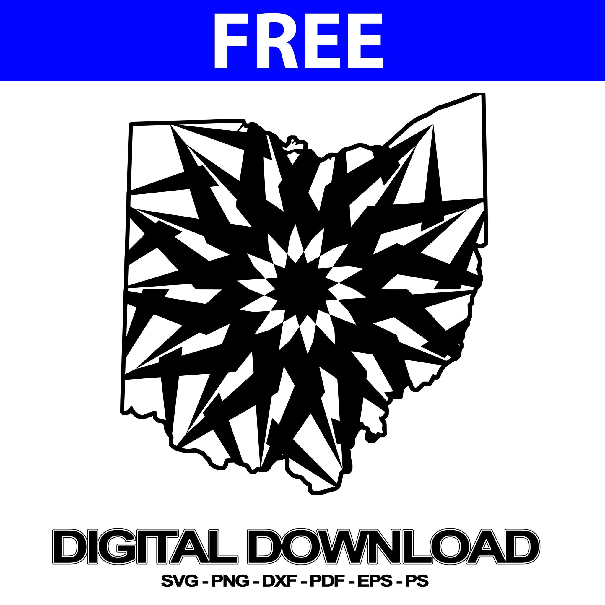 Download Ohio Map Svg Files For Silhouette Mandala Cut File | Svg Free - Mandalasvg.com