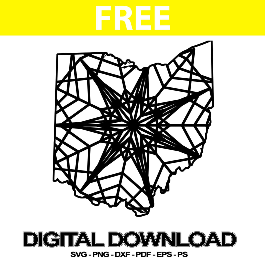 Download Ohio Map Free Svg Cut Mandala | Svg Free - Mandalasvg.com
