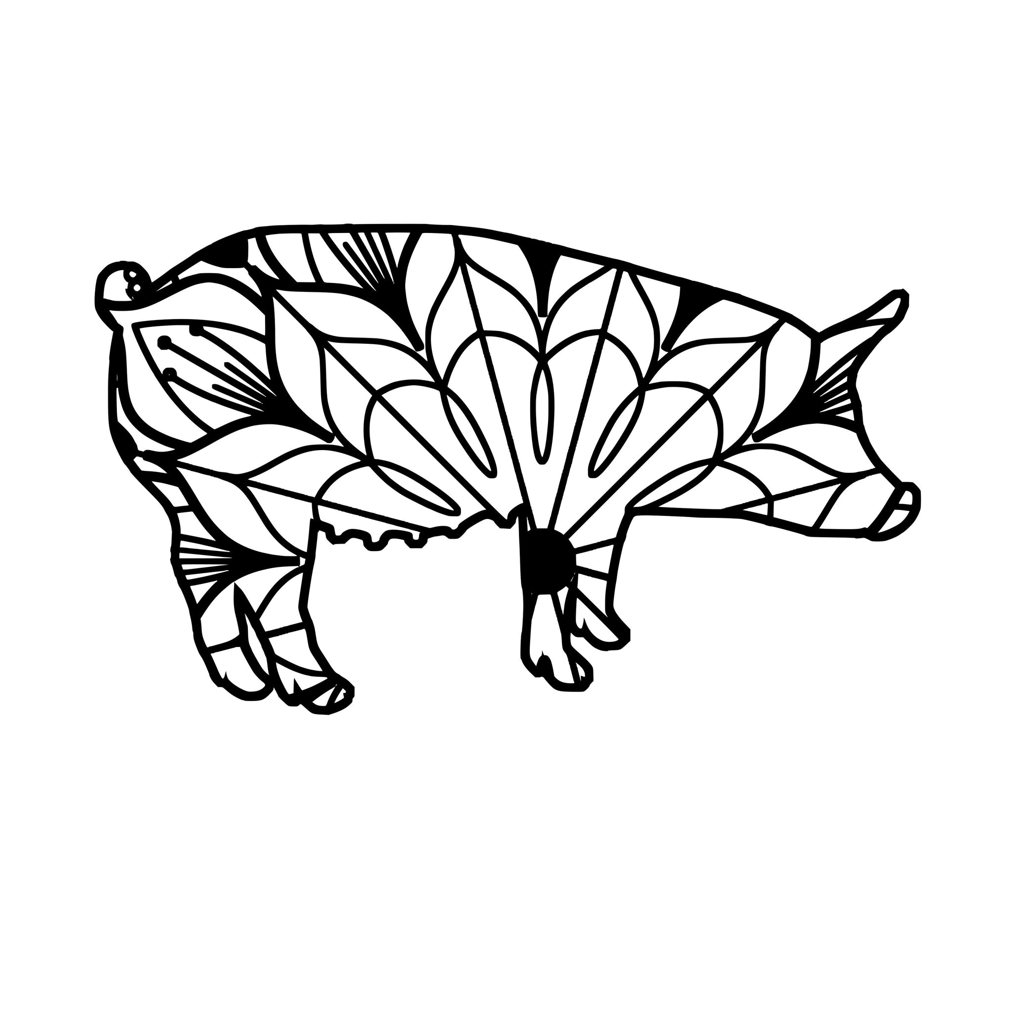 Download Layered Mandala Pig Svg For Silhouette - Layered SVG Cut File