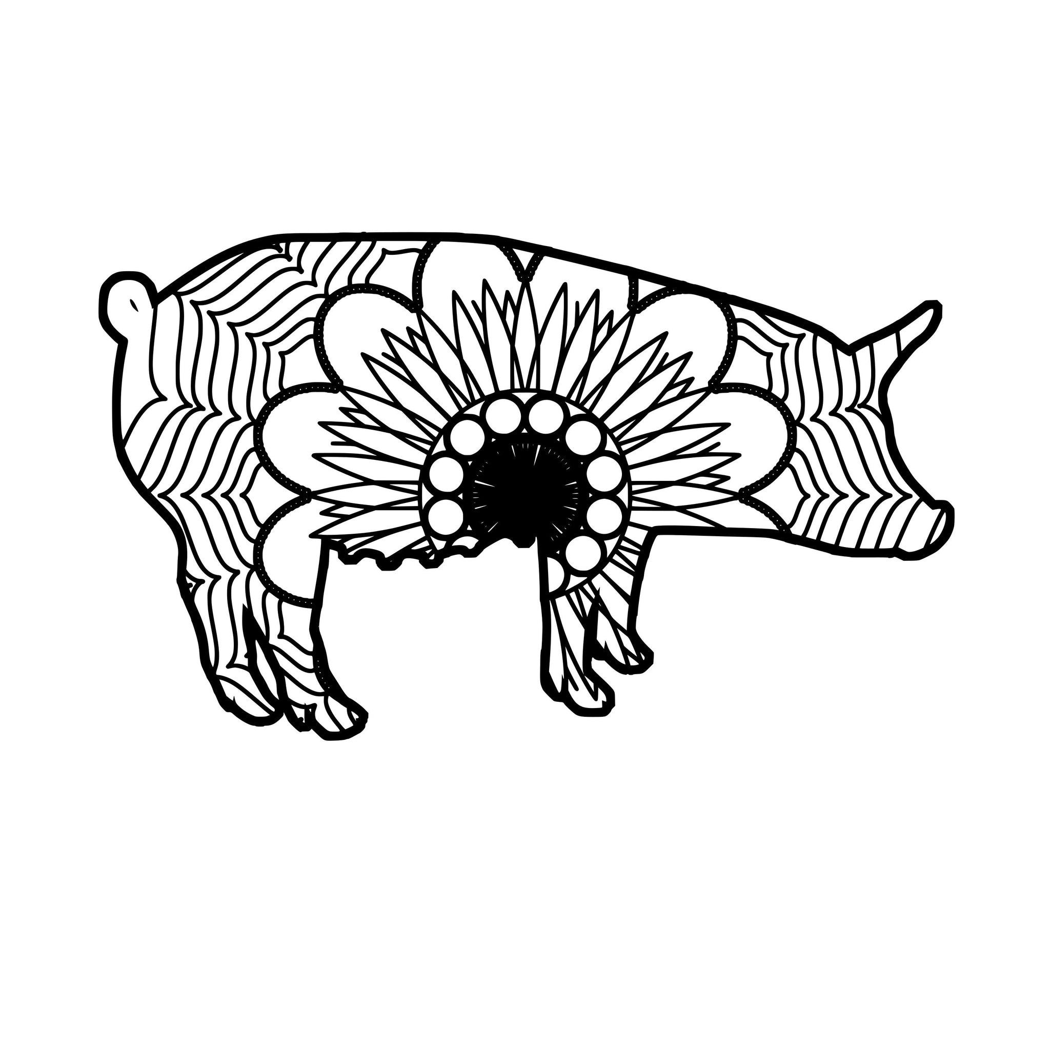 Pig Mandala Animal Svg Pdf Mandala Svg Collection ...