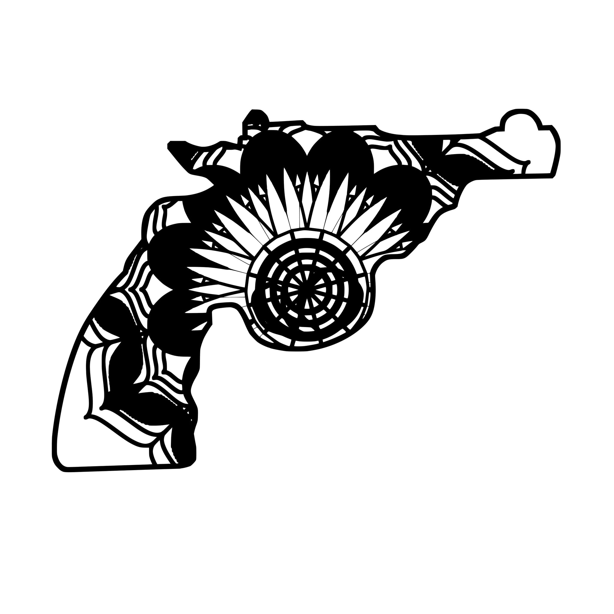 Download Revolver Gun Mandala Animals Svg - Mandalasvg.com