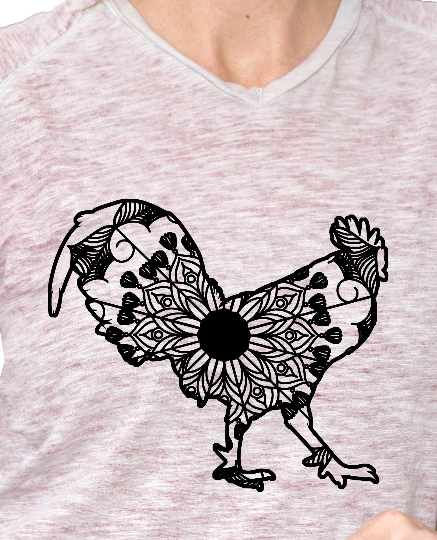 Download Rooster Mandala Animal Svg T-Shirt Designs - Mandalasvg.com