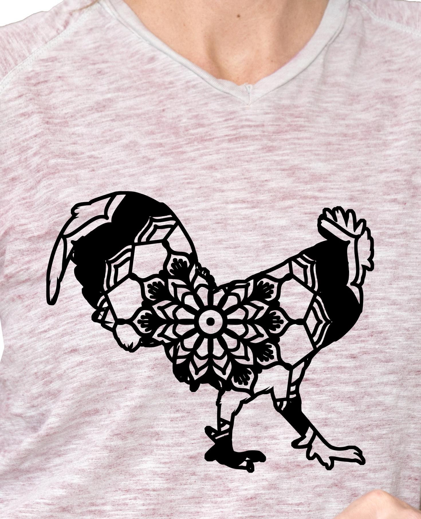 Download Rooster Mandala Animal Svg T Shirt Digital Mandalasvg Com