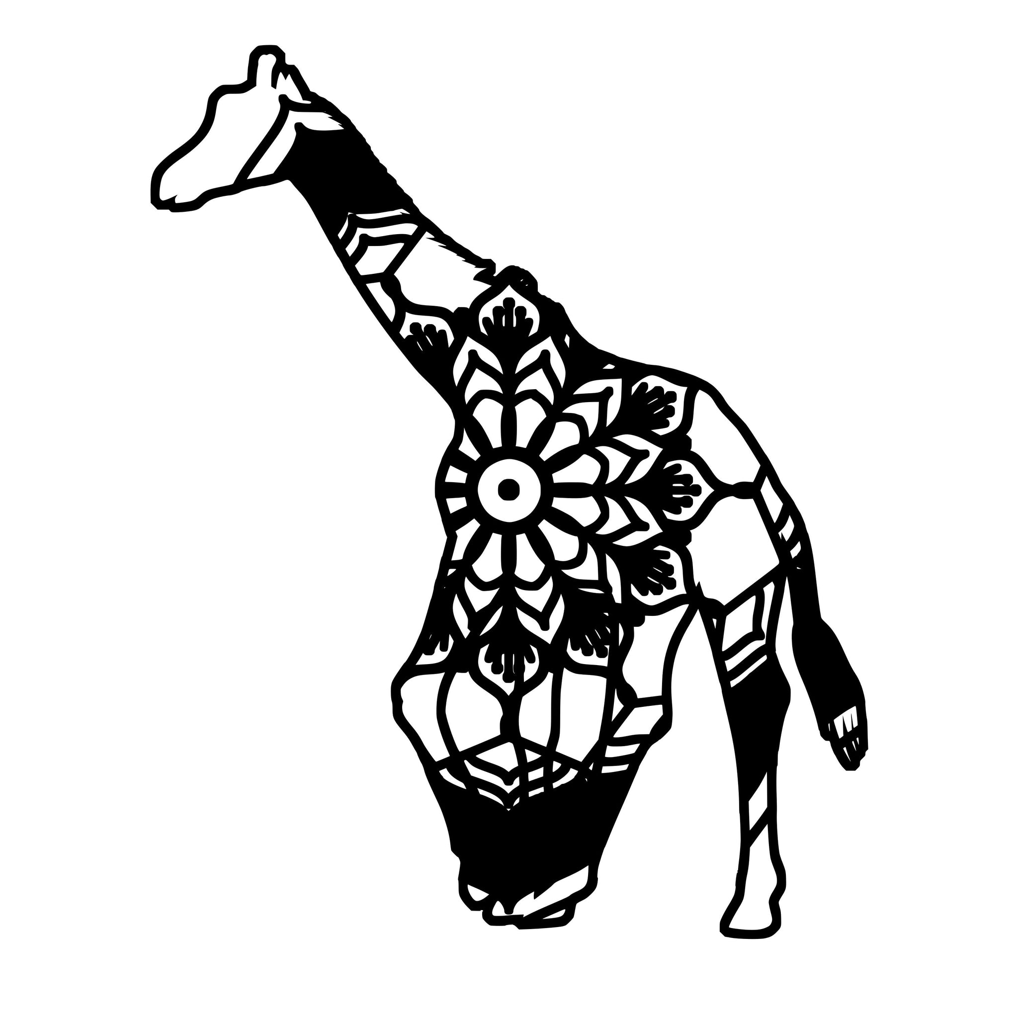 Young Giraffe Mandala Animal Svg T Shirt Digital Mandalasvg Com