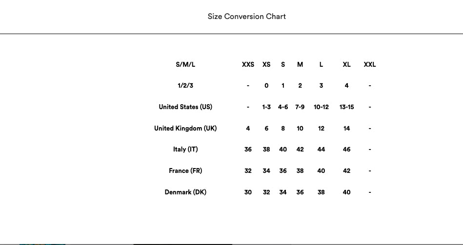 Size Conversion Chart