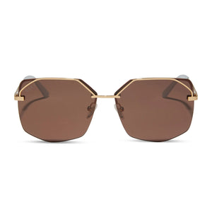 DIFF Bree Sunglasses - Shiny Gold  + Brown Polarized - Dusty Diamonds Boutique