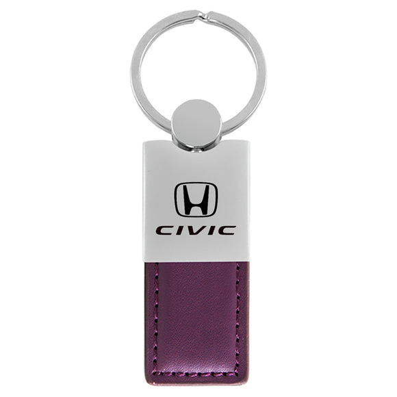 Honda Civic Keychain & Keyring - Duo Premium Purple Leather (KC1740.CIV.PUR)