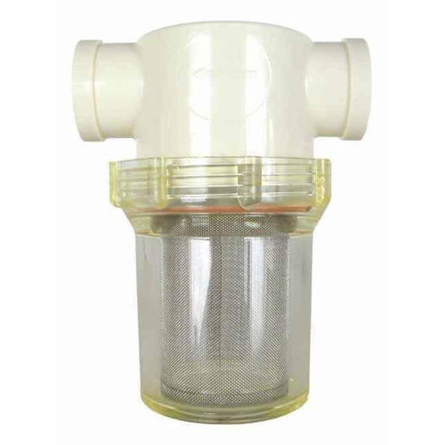 1/2" FPT Clear Poly Nylon T-Line Strainer with Viton Gasket Valley 50CNFV
