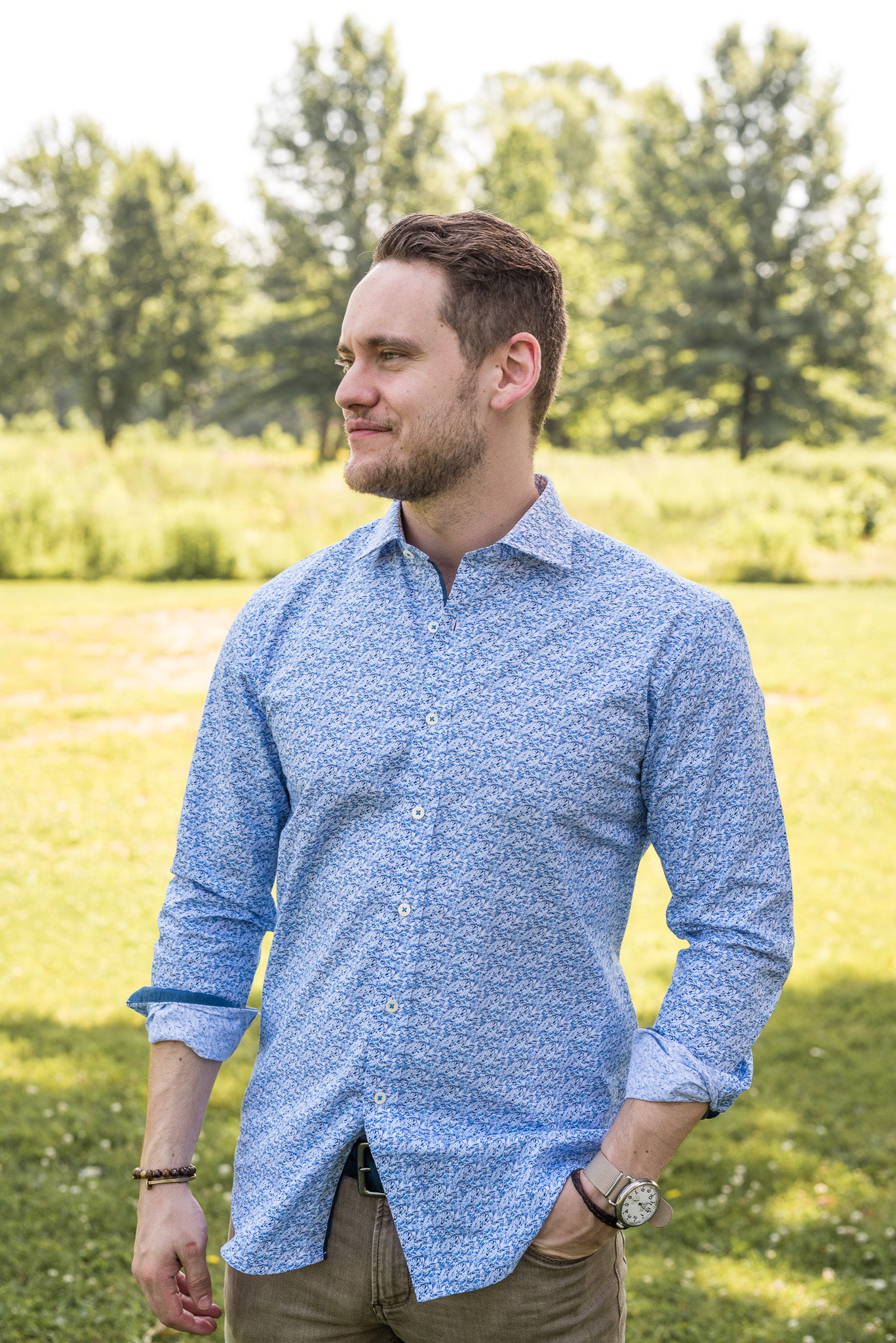 business casual patterned shirt