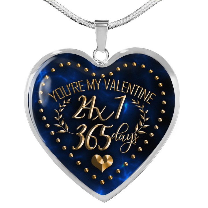 Valentine S Love 24 7 365 Days Heart Charm Pendant