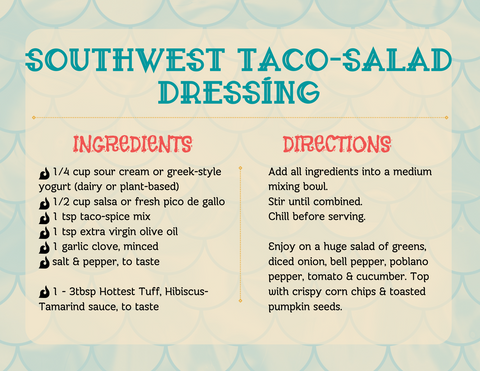 Recipe card for taco-salad dressing