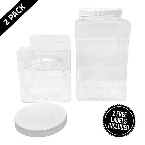 large clear plastic storage jars