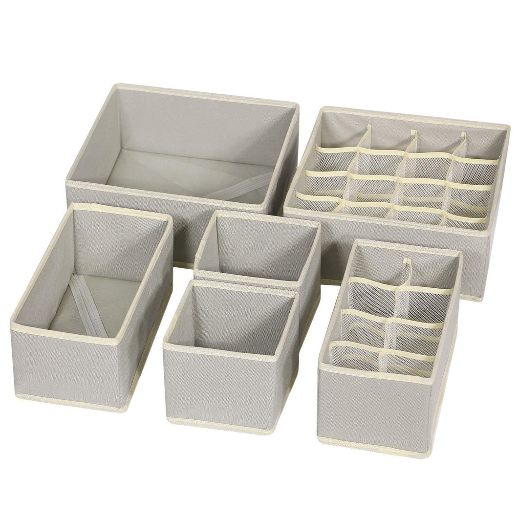 Tenabort 6 Pack Foldable Drawer Organizer Dividers Cloth Storage