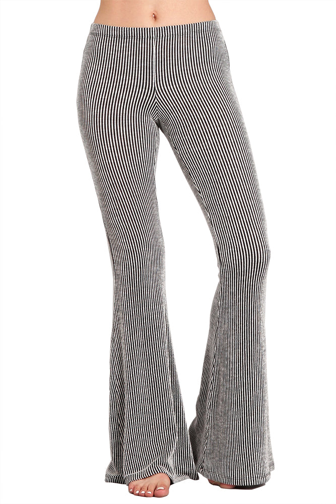 ribbed bell bottom pants