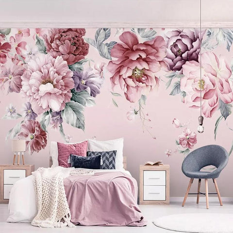 Beautiful Peonies Flowers Wallpaper Mural, Custom Sizes Available ...