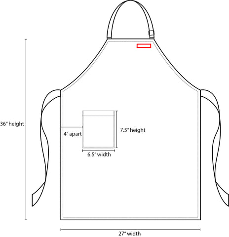 bib apron name embroidery placement